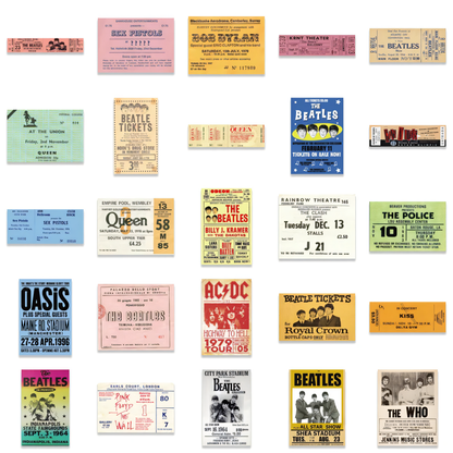 Autocollants | Billets de concerts de légendes du rock