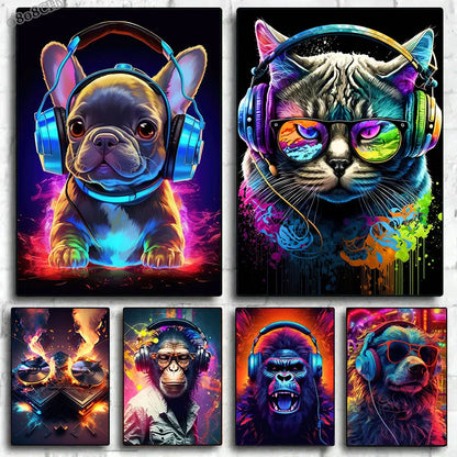 Affiches | Animaux version Dj Music